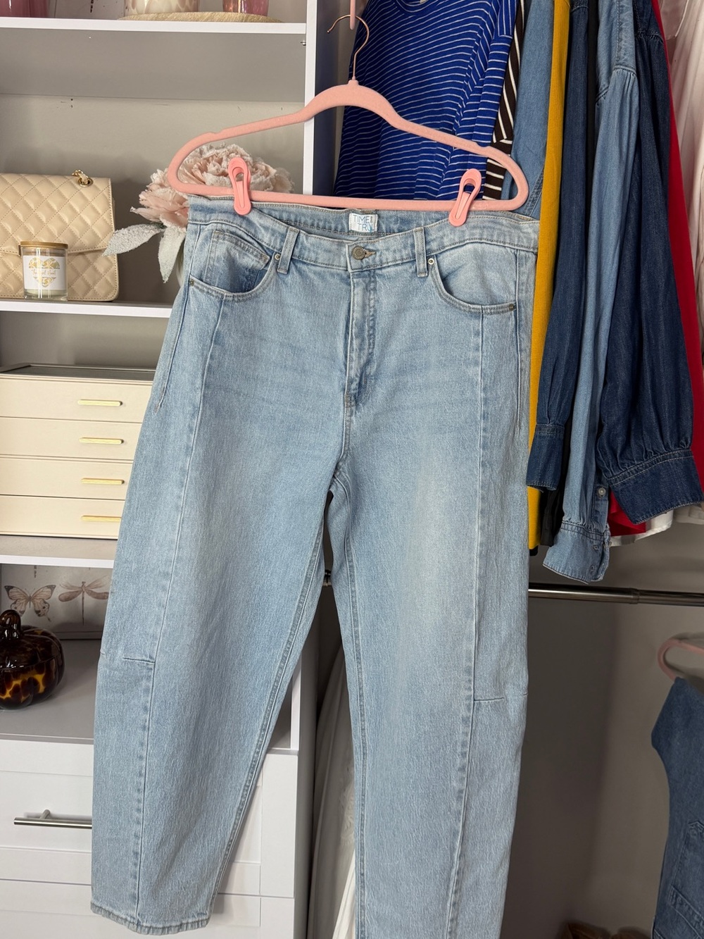 Time and Tru Light Wash Boyfriend Jeans - Light Blue